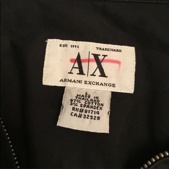 Armani Exchange  AX size large black jacket zip front with stretch - Picture 3 of 4